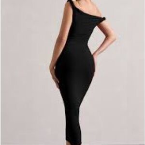 NWT Elegant Black Sleeveless Tube Dress with side cutout